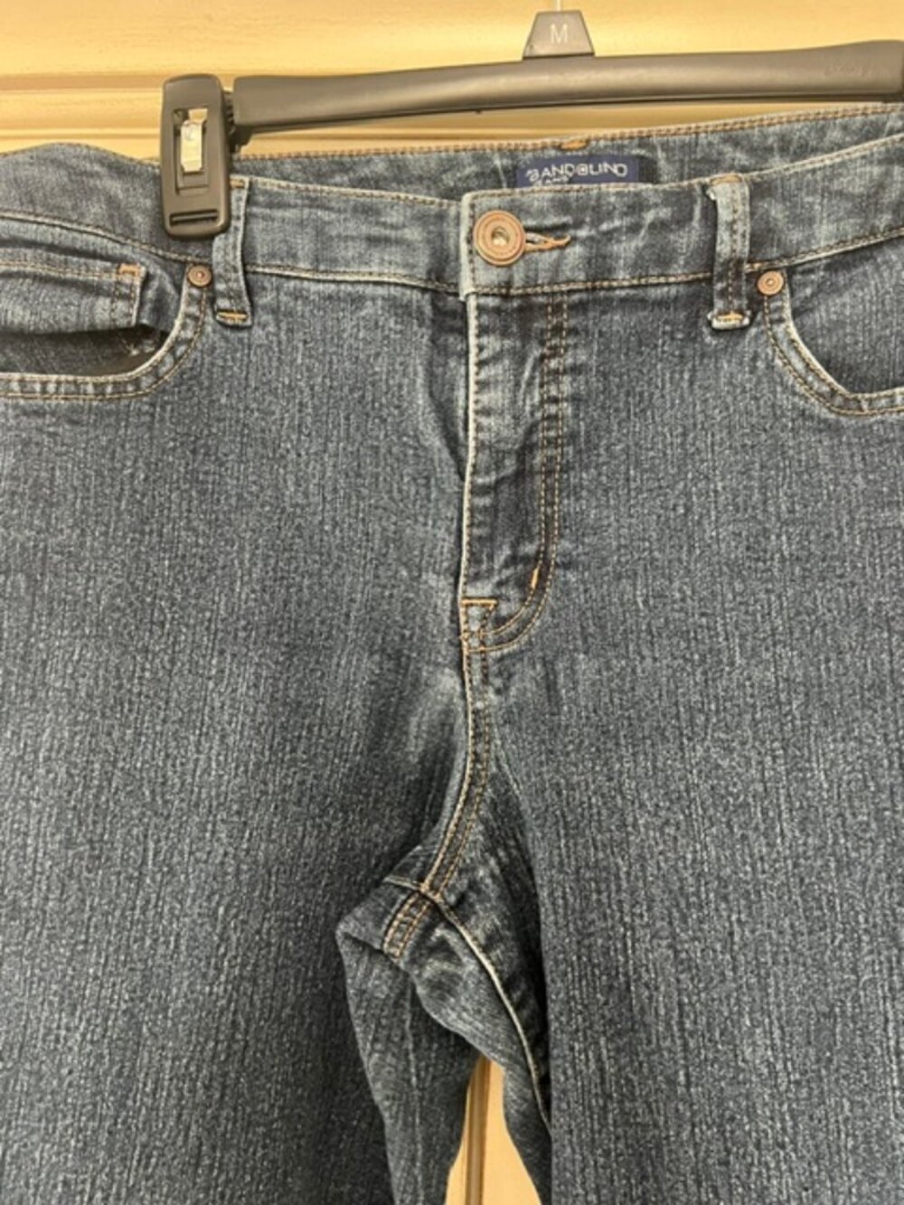 Bandolino Womens Jeans Blue Denim Samantha Style Midrise Straight Pocket-SZ 12